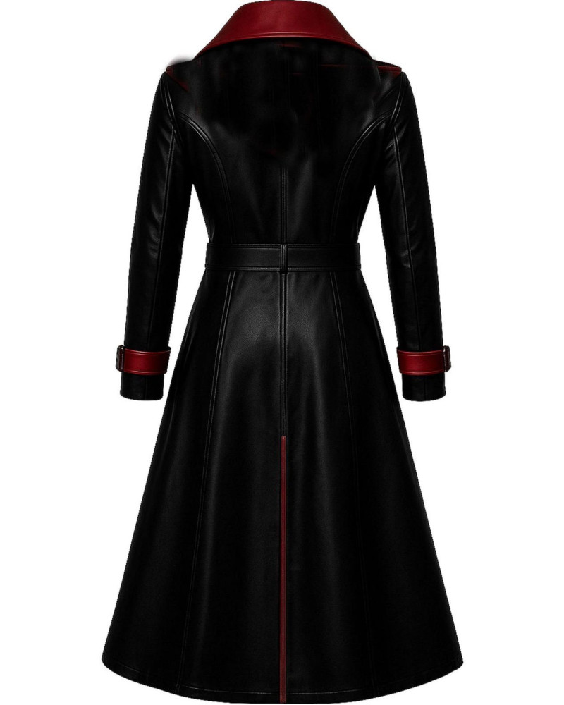 Gothic Vampire Black Trench Coat Costume