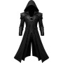 Men's Black Gothic Hooded Long Coat