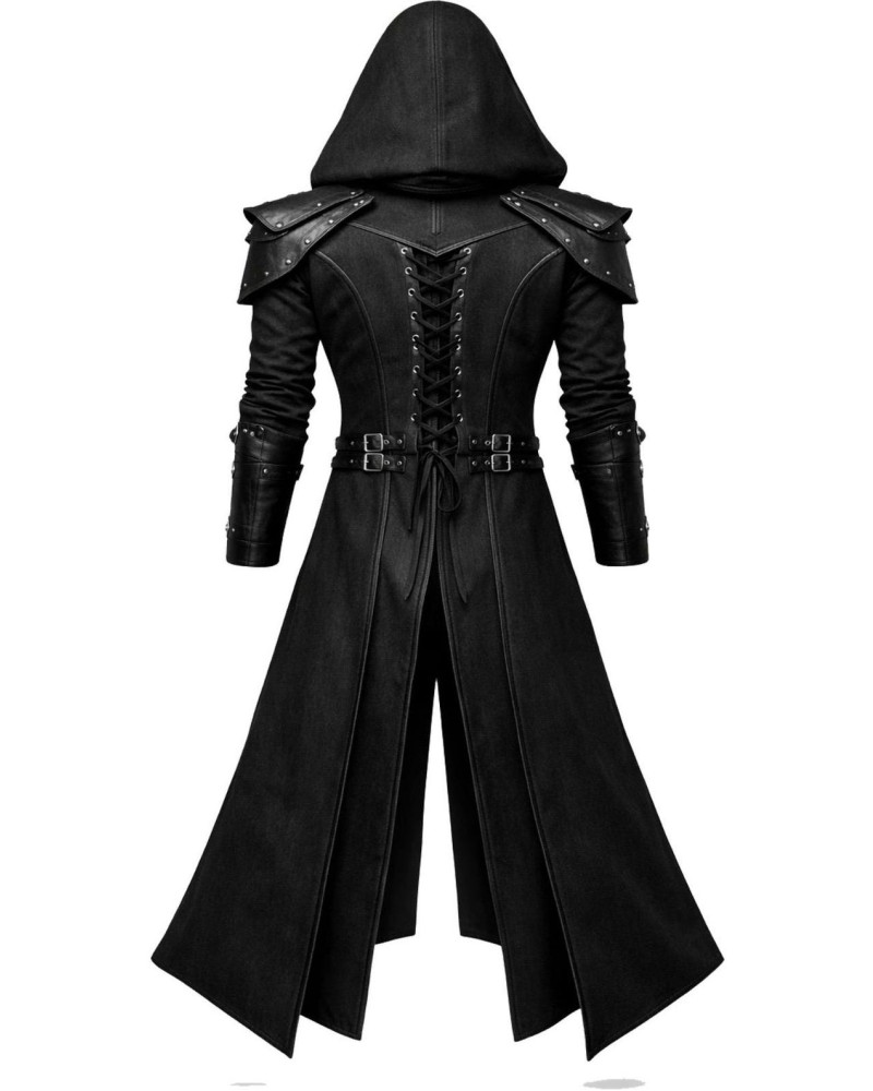 Men's Black Gothic Hooded Long Coat