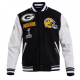 Green Bay Packers Black & White Wool Varsity Jacket