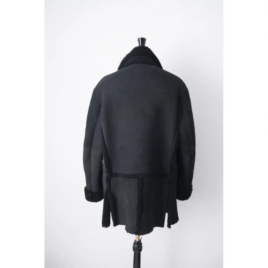 Gucci × Tom Ford Black Shearling Coat