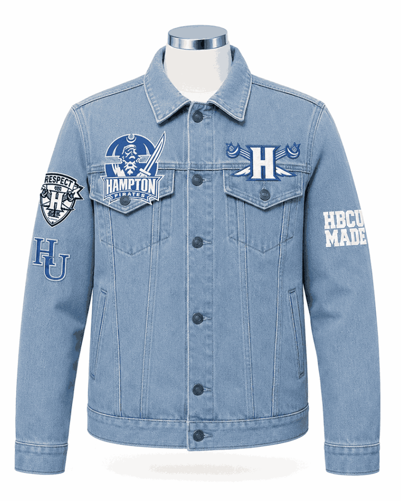 Hampton University Style Vintage Denim Jacket - Unisex