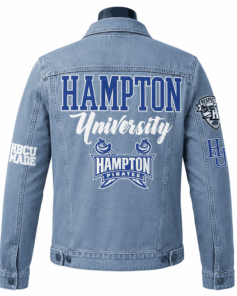Hampton University Style Vintage Denim Jacket - Unisex