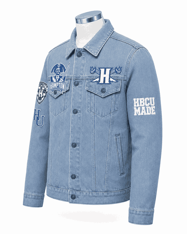 Hampton University Style Vintage Denim Jacket - Unisex