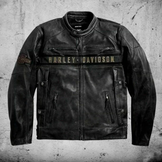 Harley Davidson Distressed Leather Men's Biker Jacket