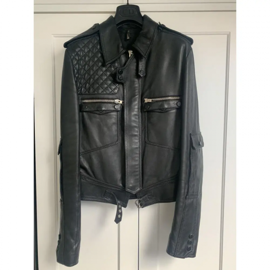 Hedi Slimane Dior Homme Campaign Black Leather Jacket