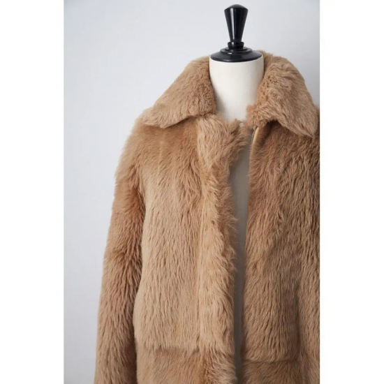 Helmut Lang Beige Fur Coat