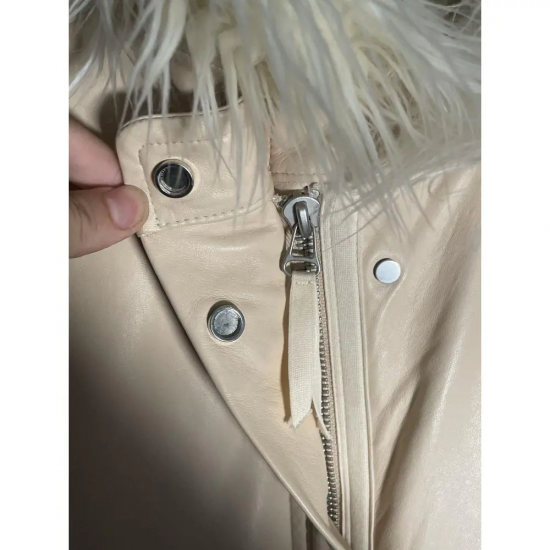 Helmut Lang Cream Leather Astro Parka