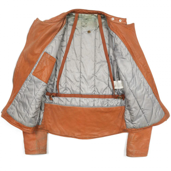 Helmut Lang Orange Leather Astro Jacket