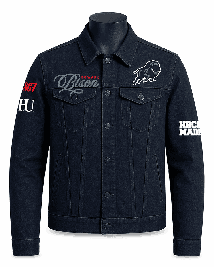 Howard University Bison Style Denim Jacket - Unisex
