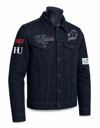 Howard University Bison Style Denim Jacket - Unisex