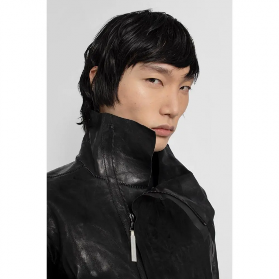 Isaac Sellam Experience Black High Neck Leather Jacket