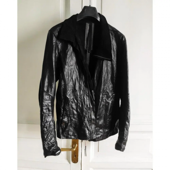 Isaac Sellam Experience Black High Neck Leather Jacket