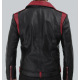 Jimmy Mens Black and Maroon Moto Jacket