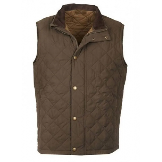 Kevin Costner Yellowstone John Dutton Brown Quilted Vest