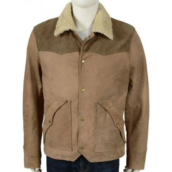 Kevin Costner Yellowstone Shearling Brown Jacket