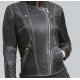 Lexi Black Quilted Asymmetrical Ladies Moto Jacket