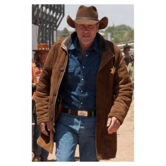 Longmire sheriff Walt Robert Taylor Longmire Suede Leather Coat Jacket