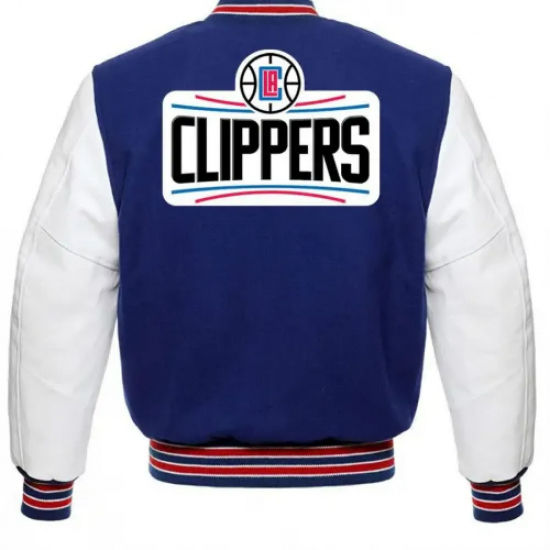 Los Angeles Clippers Varsity Basketball Blue and White Jacket