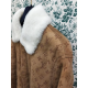 Louis Vuitton Monogram Embossed Beige Shearling Jacket