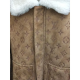 Louis Vuitton Monogram Embossed Beige Shearling Jacket