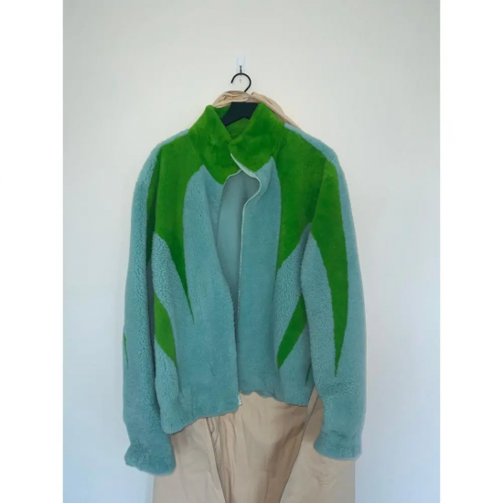 Louis Vuitton × Virgil Abloh Shearling Green Tracksuit Jacket