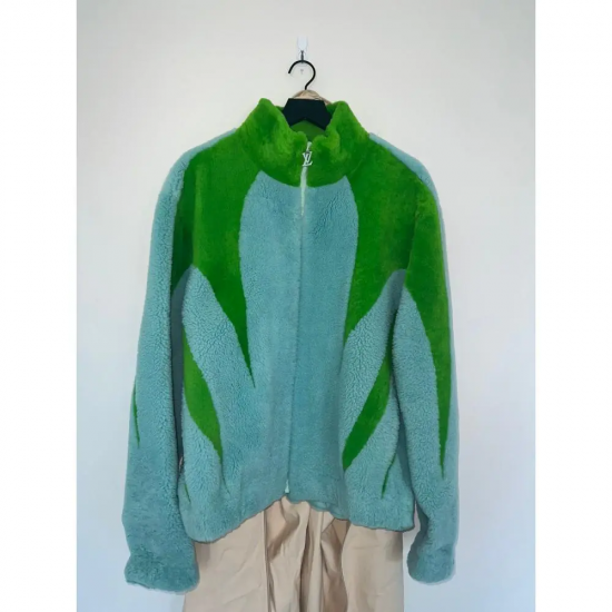Louis Vuitton × Virgil Abloh Shearling Green Tracksuit Jacket