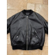 Luxurious Prada x Nappa Bomber Leather Jacket in Billiard Black