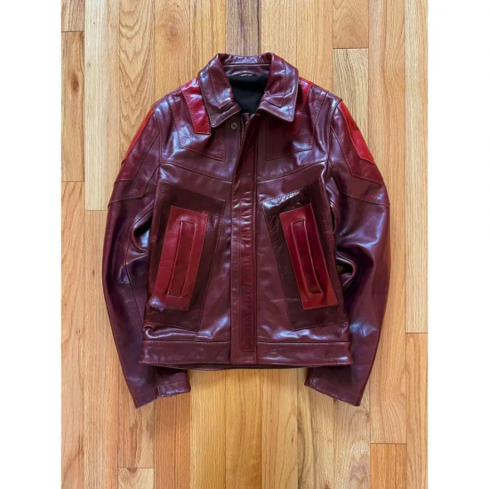 Maison Margiela Artisanal Red Panel Leather Jacket