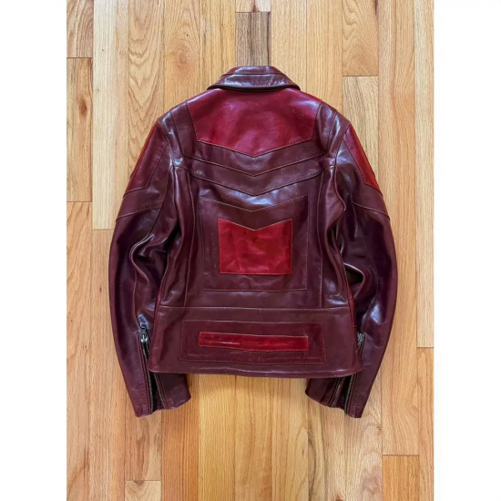 Maison Margiela Artisanal Red Panel Leather Jacket