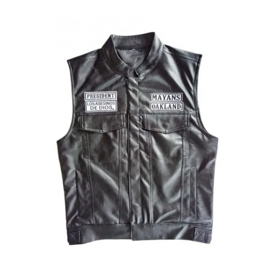 Mayans Southern Cali MC Leather Embroidered Biker Vest