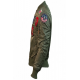 Men Army Green Top Gun Tom Cruise Fighter Jet Pilot Jacket