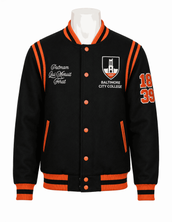 Men's Baltimore City College Black Style Varsity Wool Jacket