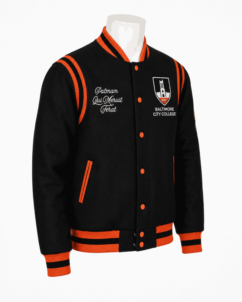 Men's Baltimore City College Black Style Varsity Wool Jacket