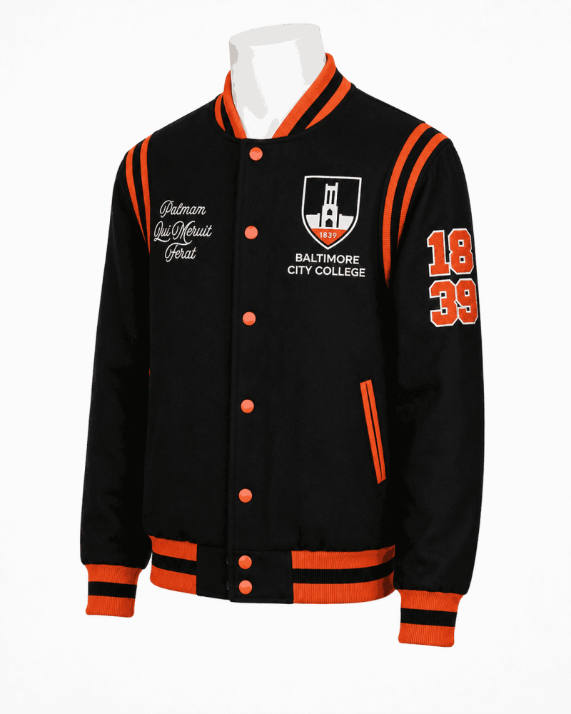 Men's Baltimore City College Black Style Varsity Wool Jacket