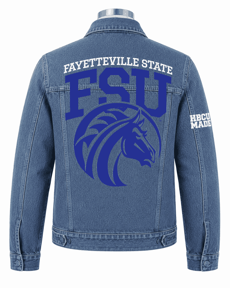Men's Fayetteville State University Style Denim Jacket