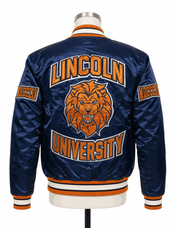 Men's Lincoln University Style Satin Jacket