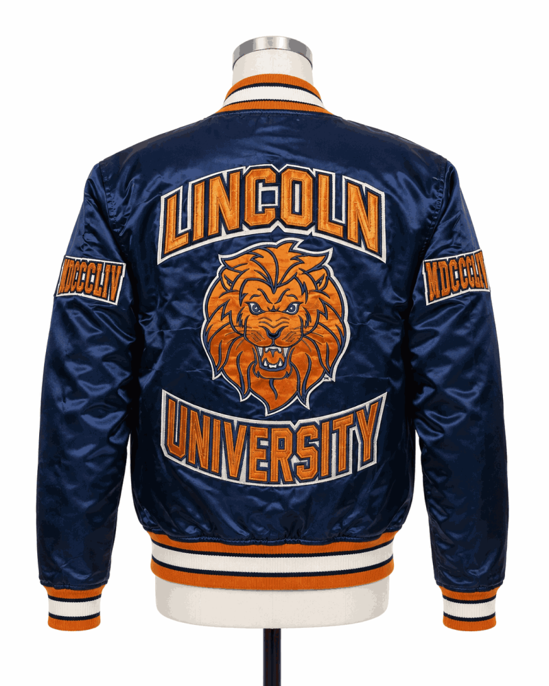 Men's Lincoln University Style Satin Jacket