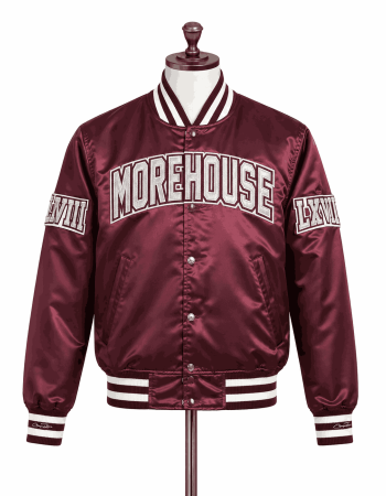 Men's Morehouse College Style Satin Jacket