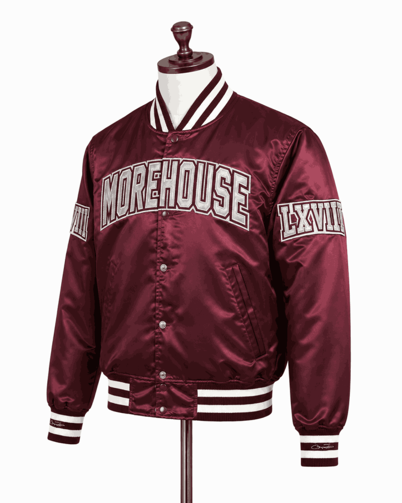 Men's Morehouse College Style Satin Jacket