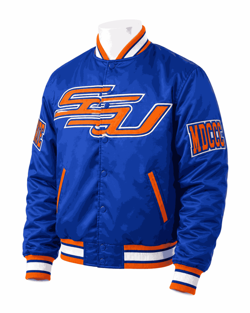 Men's Savannah State University Style Satin Jacket