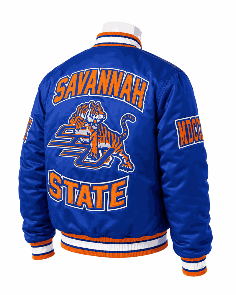 Men's Savannah State University Style Satin Jacket