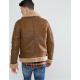 Men's Aviator Brown Leather Jacket With Faux Shearling