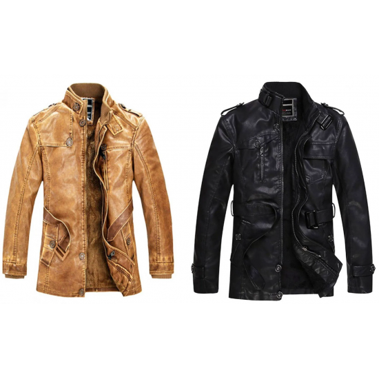 Men's Aviator Hunter Style Leather Jacket