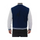 Men's Baseball Style Grey and Blue Varsity Jacket