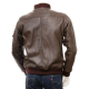 Mens Black And Dark Brown Classic Elegant Leather Bomber Jacket