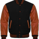 Men's Bomber Varsity Black and Brown Jacket