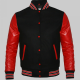 Men's College Varsity Red and Black Jacket