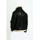 Men's Stylish B3 Bomber Full Fur Removable Hood Genuine Cow Leather Jacket