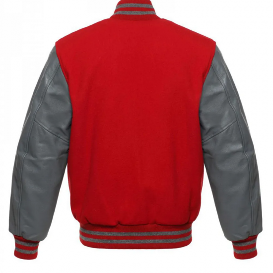 Men's Varsity Grey and Red Jacket